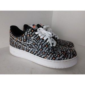 Nike Air Force 1 'Just Do It' Logo All Over Black  A06296-001 Mens Size US 10